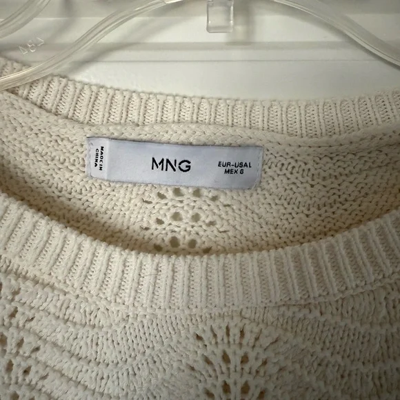 Mango Women’s Cream and White Puff Sleeve Knitted Sweater - Picture 12 of 15